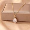 Elegant Alloy Chain for Women Water Drop Necklace Women, Cubic Zirconia Rhinestone Delicate Necklaces Girls Pendant, Sparkling Statement Jewelry