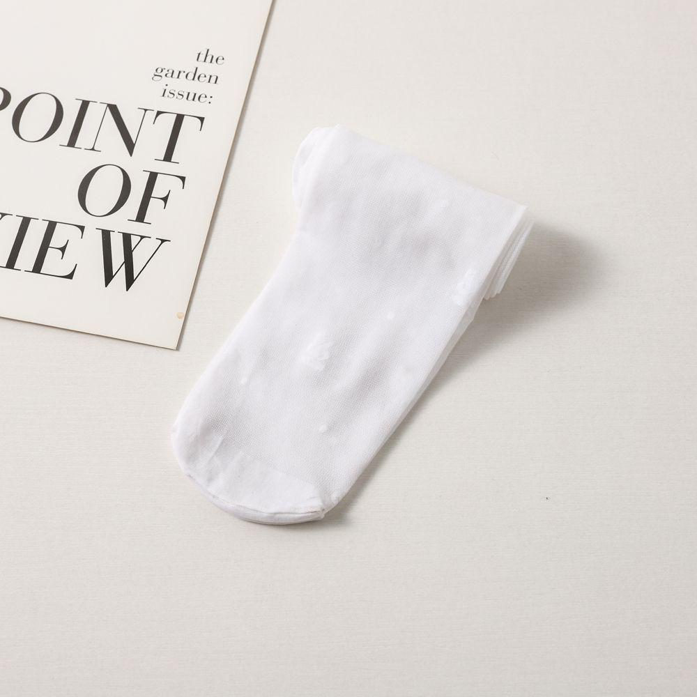 Children's Summer Lace Anti-Mosquito Pantyhose - White Thin Nine-Point Dance Socks