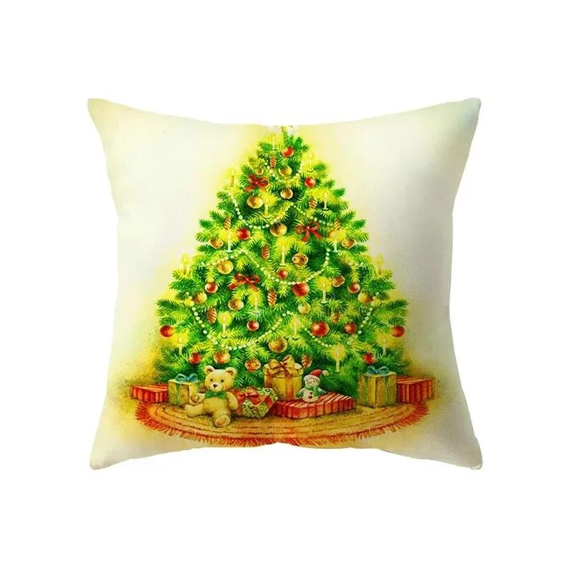 

Рождественская тема Наволочка с принтом Санта-Клауса для украшения дома, гостиной, дивана, подушка 45х45см 66x66cm