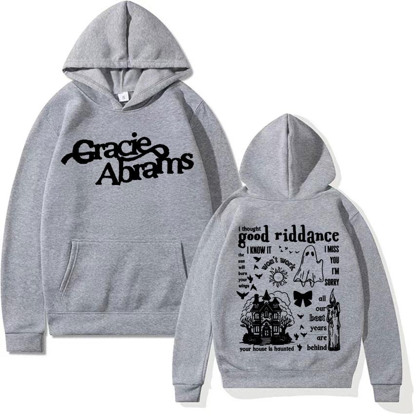 Retro Gracie Abrams Print Hoodies The Secret of Us Tour 2024 Music Album Sweatshirt Pullover Men Women's Harajuku Fashion Hoodie