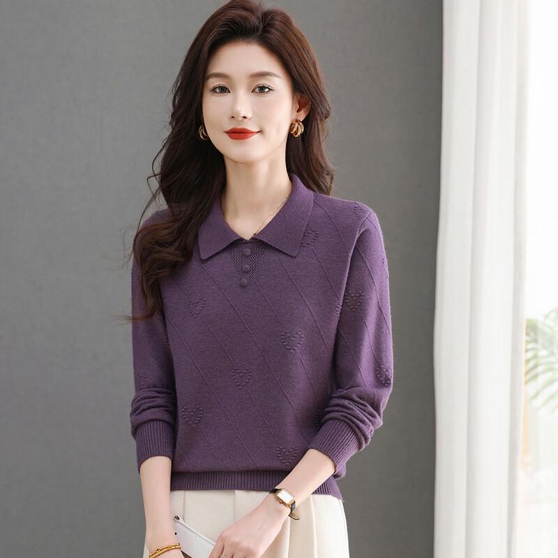 SNOWFLYING Women's Elegant Collared Knit Pullover