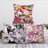 Cute S-Sanrio Family Cushion Cover For Pillow Printing Sofa Decoration Home Car Room Coffee Shop Office Nordic Simplicity