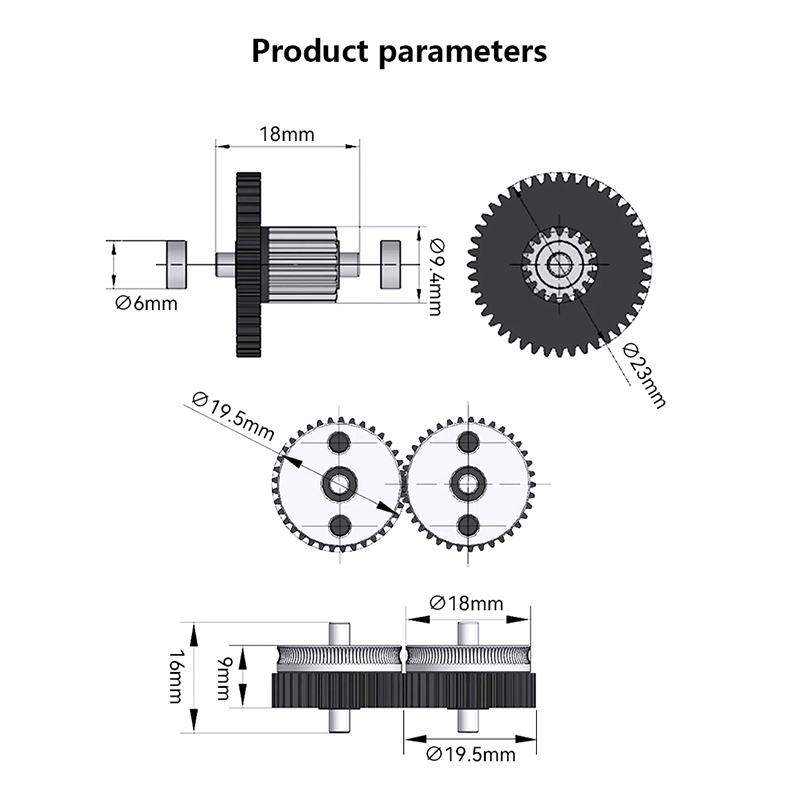 Sert Çelik Redüksiyon Dişlisi Yüksek Hızlı Motor Cr10 Cr-10S Ender3 V2 Hgx Lite Ekstruder Çift Dişli Ekstruder