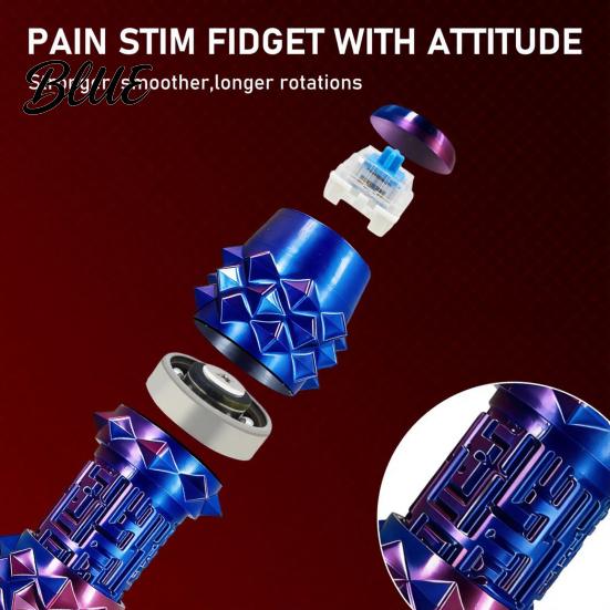 Fidget Toy with Storage 6-In-1 Clicker Spinner Roller Maze Spiky Grip Stress Anxiety Relief Pain Stimming Tool Sensory