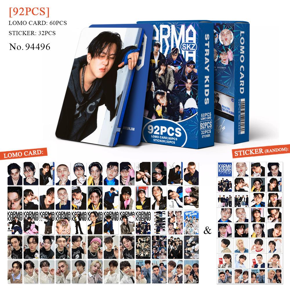 92pcs SKZOO Postcard Stickers Double sided LOMO Cards Boy New Album KARMA Stray Kids Peripheral Cards Collection Lomo Fan Gifts