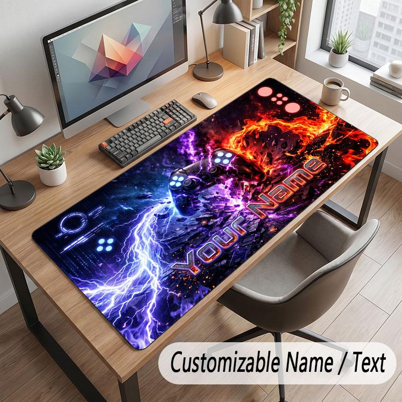 Game Controller Theme Customized Mouse Pad Personalized Print Name Text Desk Mat For Home Office Table Decor