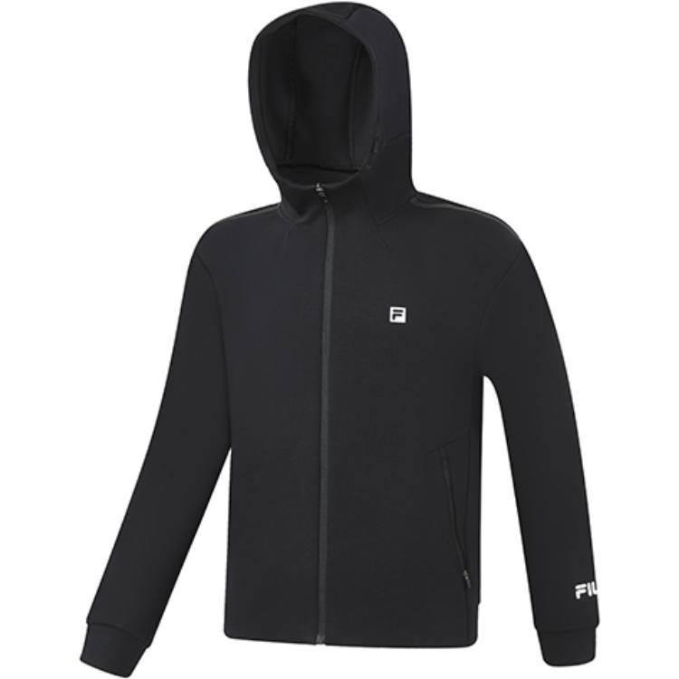 

FILA 2023 Autumn New Knit Long Sleeve Hoodie Zip Jacket Men Jackets Deep-Black A11M331503FBK M