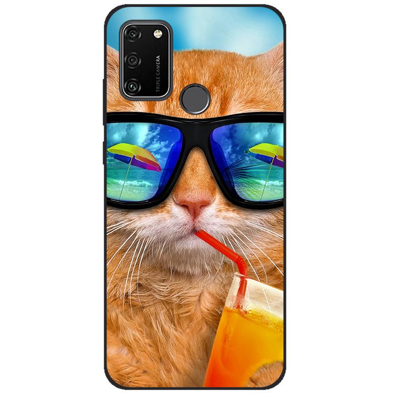 For HONOR 9A Case 6.3" Soft Silicon Tpu Phone covers On Huawei Honor 9A 9 A MOA-LX9N Back Bag Funda Shell black tpu case