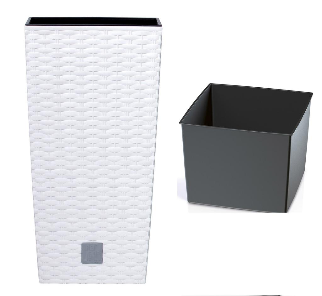RATO DRTS225 Tall Flowerpot with Insert | White