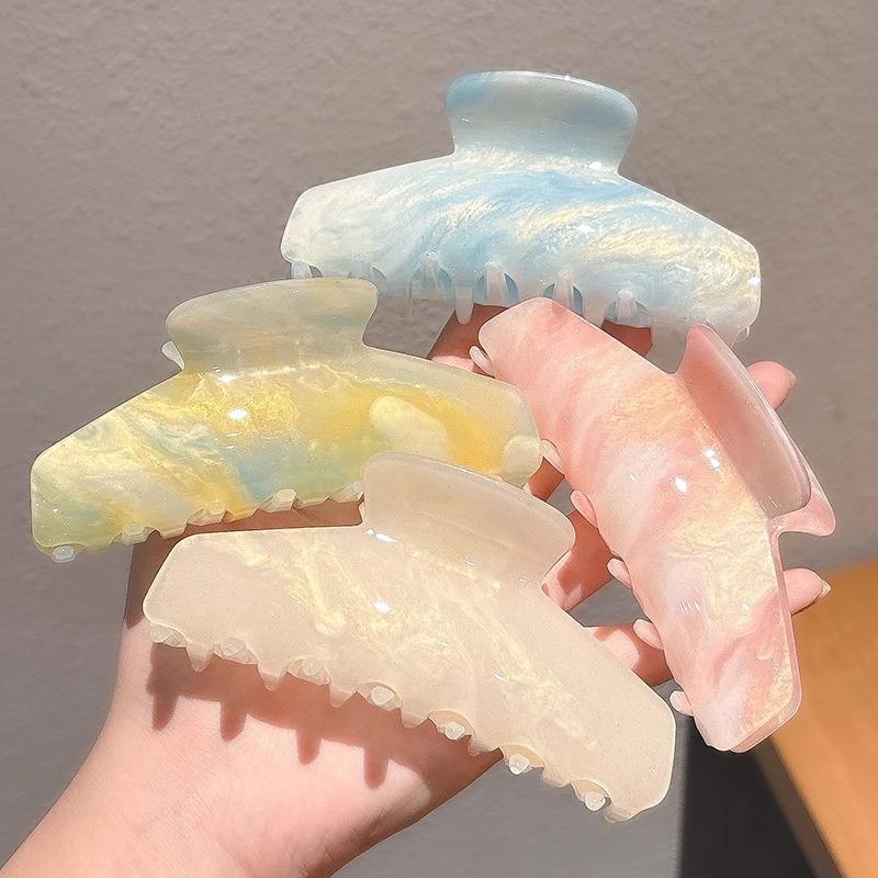 Light Colour Shiny Hair Claw Classic Style Eco-Friendly Acrylic Hair Claw Clips Hair Accessories For Women Girls