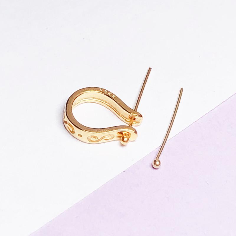 925 Sterling Silver Peace Buckle Pendant Holder Clip for Jade Pendants