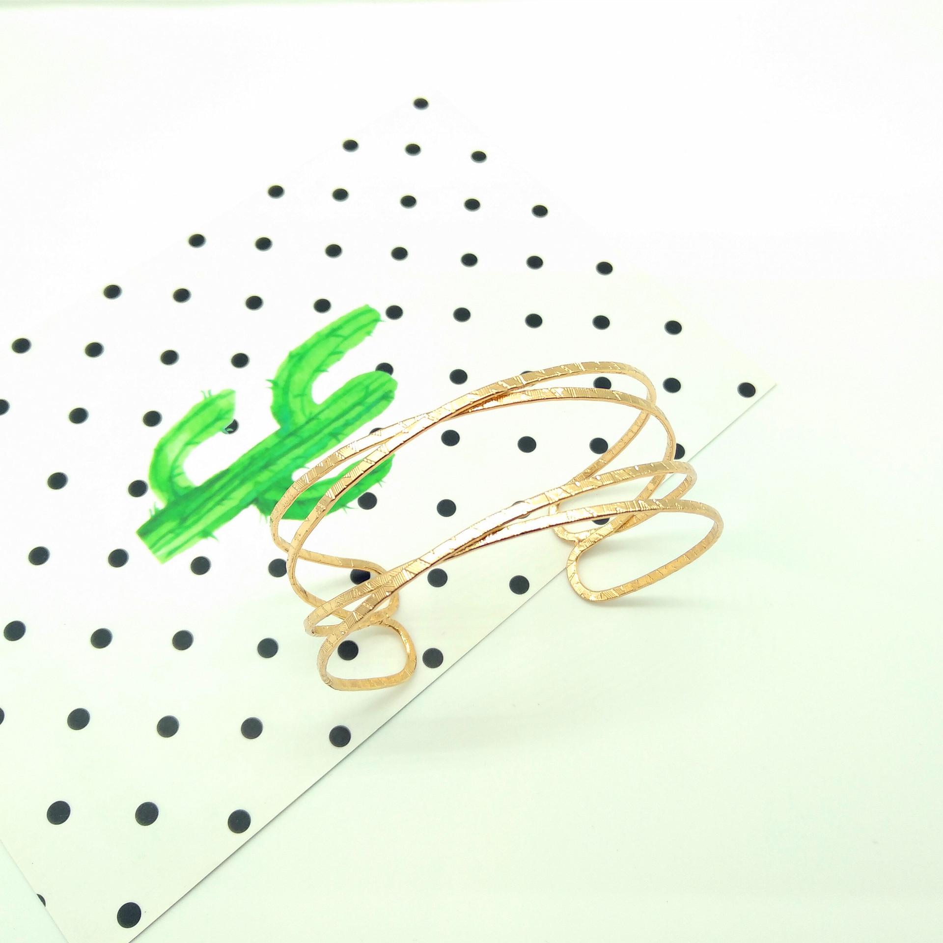 

Европейский и американский геометрический браслет-манжета с двойным цветком ручной работы