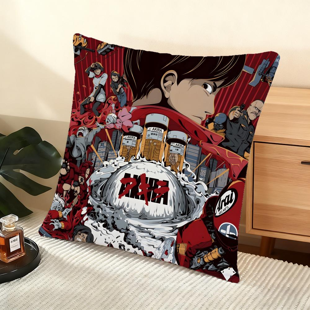 Cushion Cover Silky Short Plush Home Sofa Cushion Cover - Invisible Zipper Home Decoration Akira Anime