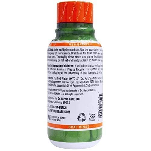 TheraBreath, Fresh Breath Oral Rinse, Mild Mint Flavor, Fresh Breath Wash Rinse, Mild Mint Mini Bottle, 3 fl oz (88.7 ml)