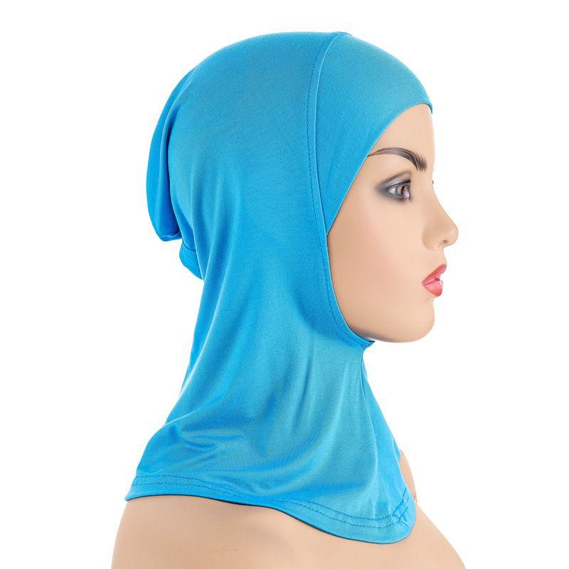 Women's Black Hijab Scarf Muslim Islamic Modal Solid Color Neck Head Under Scarf Cap