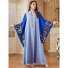 Dubai Southeast Asia Clothes Loose Robe Contrast Color Sequined Embroidered Middle East Formal Dress Dress Dubai Dress