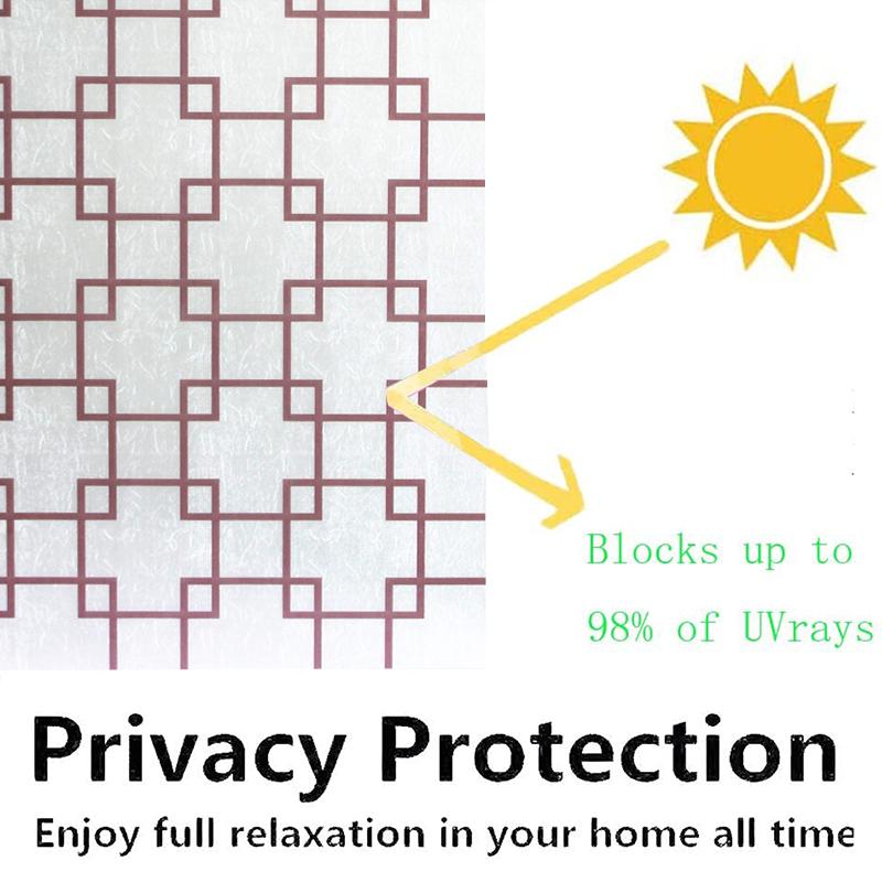 Window Privacy Film Glass WindowFilm Removable Vinyl Door Window CoveringsUV Blocking Sticker for Home Deco