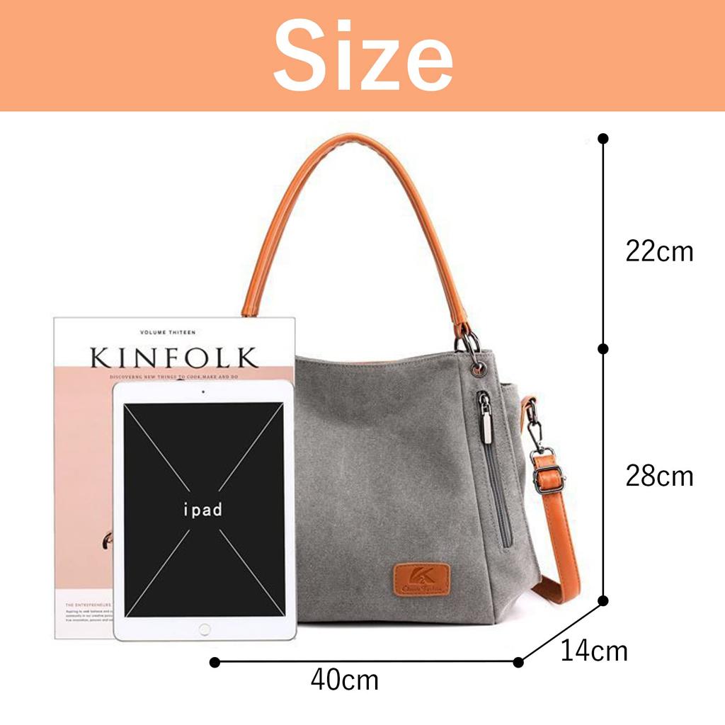 Bolso Tote de Lona al Hombro Sólido Cruzado para Tamaño A4 [Takusan Shopping] Bolso, Redondo, Lona, Bolso, Pequeño, Ligero, Trabajo, Casual, Grande, (rojo)