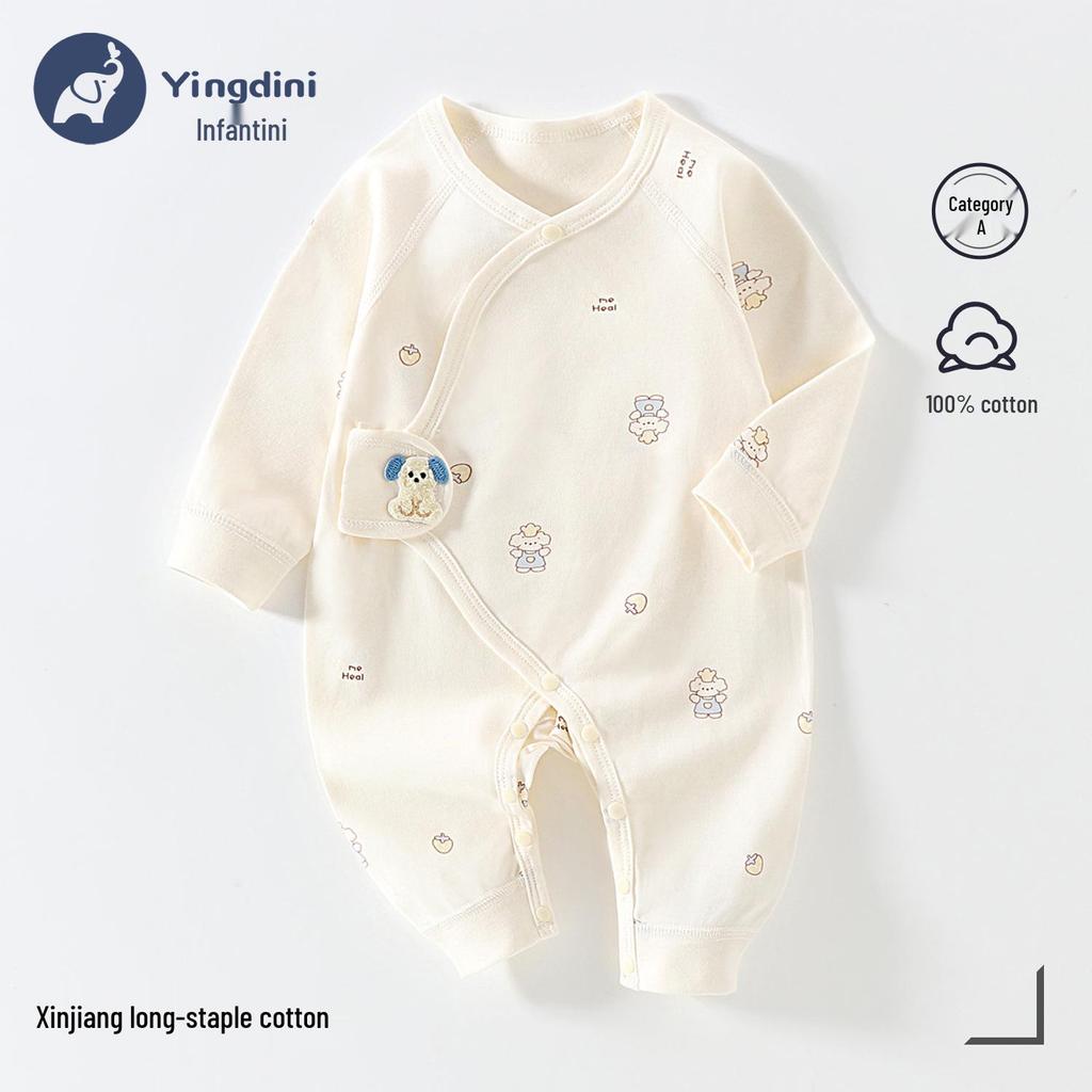 Neugeborenen Strampler aus reiner Baumwolle mit Schmetterlingsmotiv - Atmungsaktiver doppellagiger Anzug für Herbst und Frühling