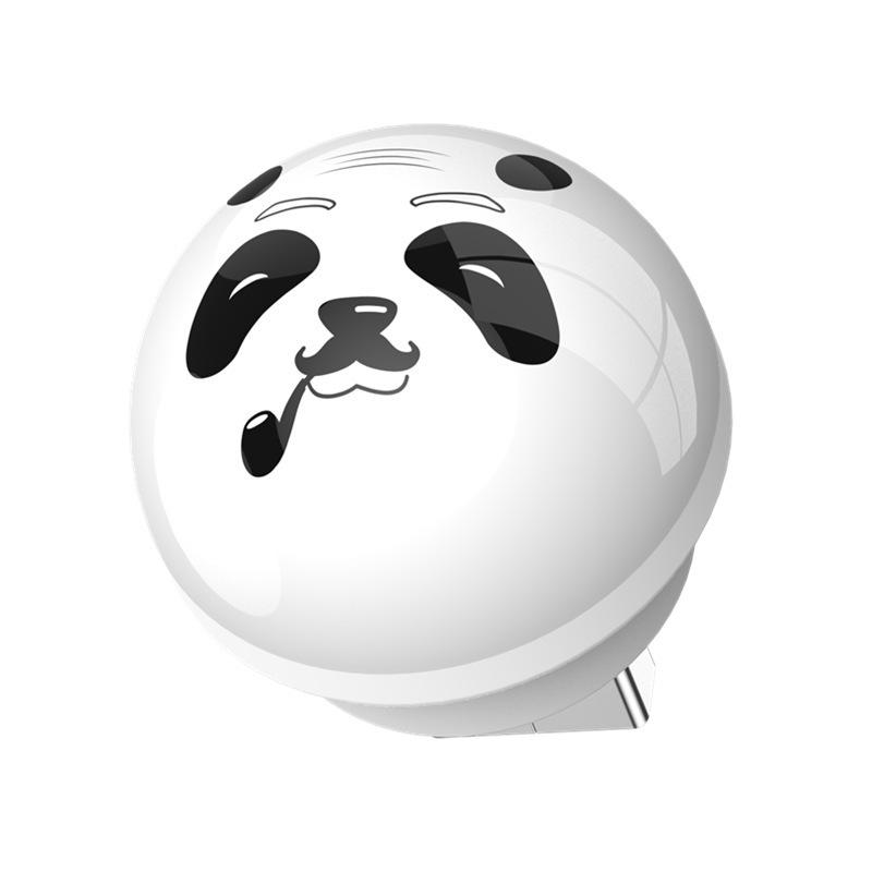 USB night light smiley face panda voice night light eye protection color change English intelligent voice light color sound control light