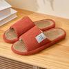 Damen Hausschuhe Leinenstoff Schlappen Bequeme Rutschfeste Hausschuhe Atmungsaktive Herren Freizeit Hausschuhe