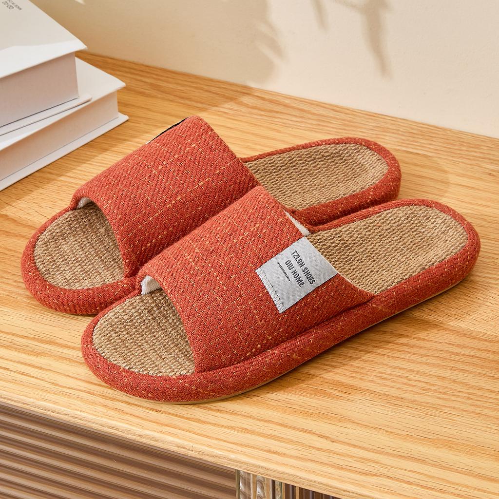 Damen Hausschuhe Leinenstoff Schlappen Bequeme Rutschfeste Hausschuhe Atmungsaktive Herren Freizeit Hausschuhe