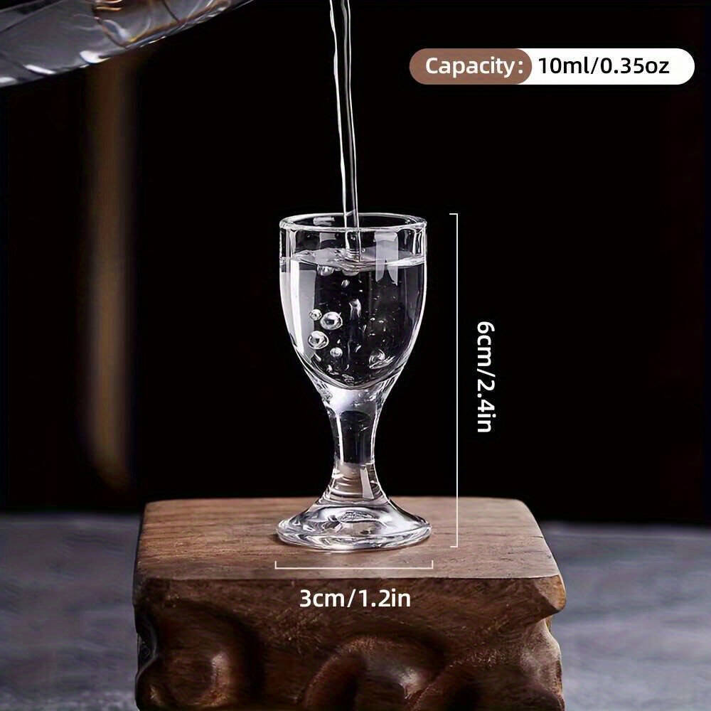 6 Pcs Set 10ml Shot Glass Mini Liquor Cups Tequila, Whiskey, Vodka - Small Bullet Drinking Glasses For Home, Party & Bar