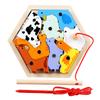 Montessori Holz Magnetische Angelspielzeuge Meeresleben Kognitionsspiele Frühes Lernspielzeug für Kinder Eltern-Kind Interaktiv