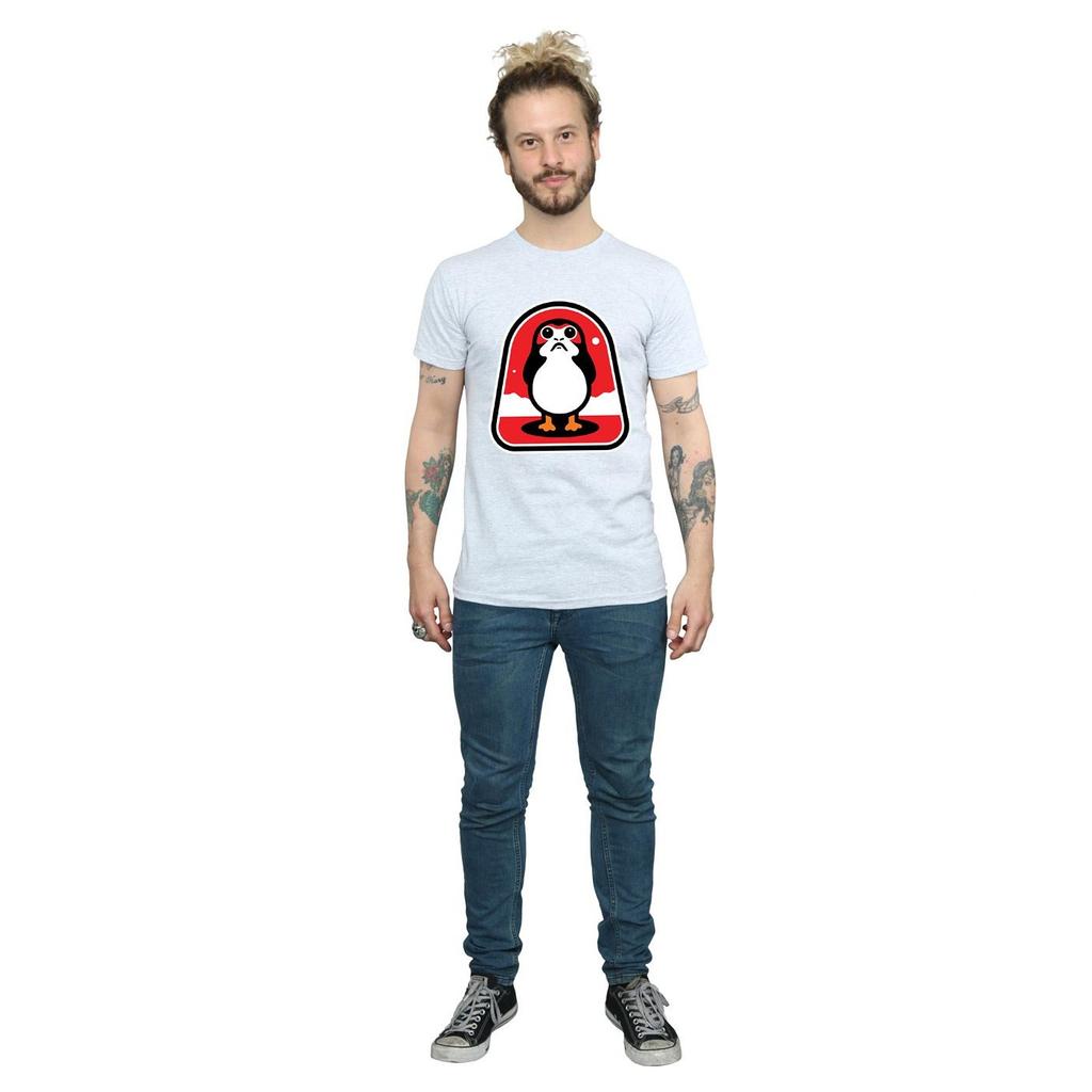 Star Wars Mens The Last Jedi Porgs Badge T-Shirt