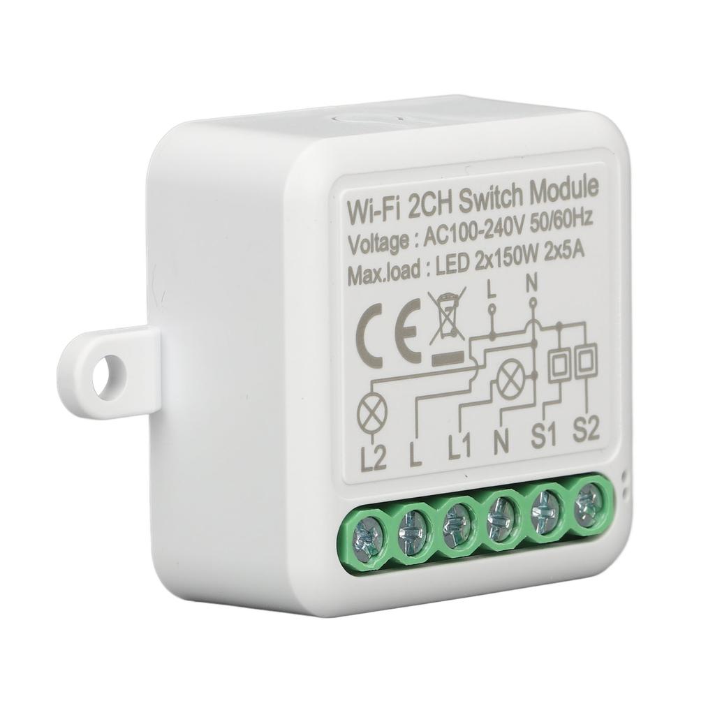 Wifi APP Remote Control Switch Relay Module WiFi 2CH Light Switch Module for Tuya AC 100?240V