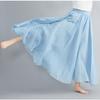 Literary Elastic Waist A-line Expansion Skirt Solid Color Ethnic Style Women Long Skirts