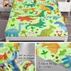 Cartoon Little Dinosaur Pattern Bed Hat Four-Piece Bedding Set Bedroom Dormitory Bedding Decoration