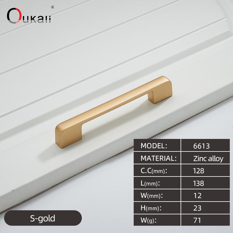 Oukali  New Design Zinc Alloy Pulls 96 128 192mm Home Furniture Hardware Kitchen Cabinet Dresser Drawer Door Pull Handles