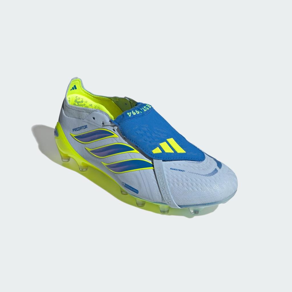 adidas PREDATOR ELITE Fold-Over Tongue Artificial Ground Football Boots JR5900 Unisex Performance Sports Shoes Crystal Sky / Ray Blue / Team Solar Yel