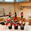 Christmas Wine Bottle Cover Mini Xmas Hat Santa Scarf Cute Wine Bottle Scarf Hat Decors for Christmas Party Table Decorations