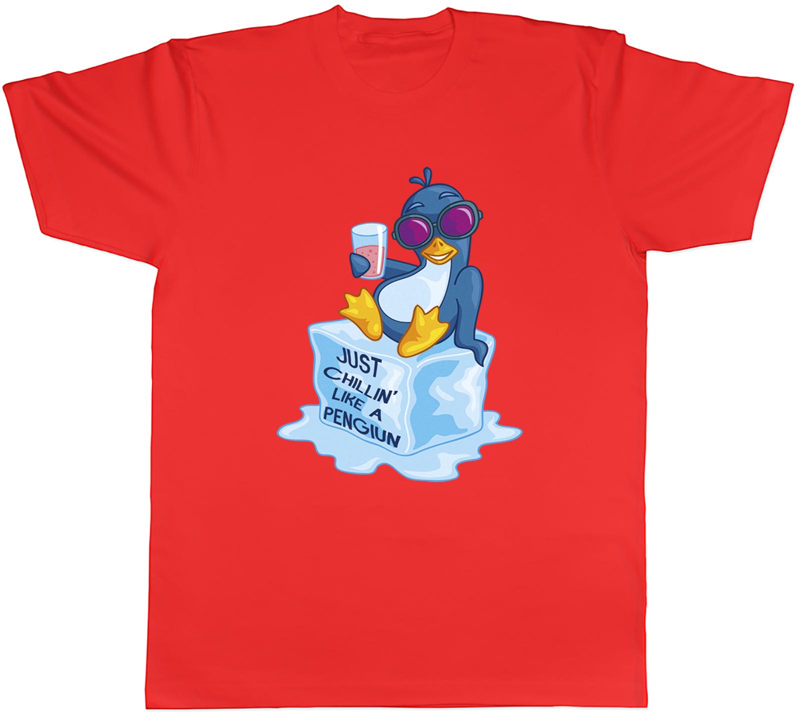 Cool Penguin Unisexs TShirt Just Chilling like a Penguin Ice Chilled Tee Gift S