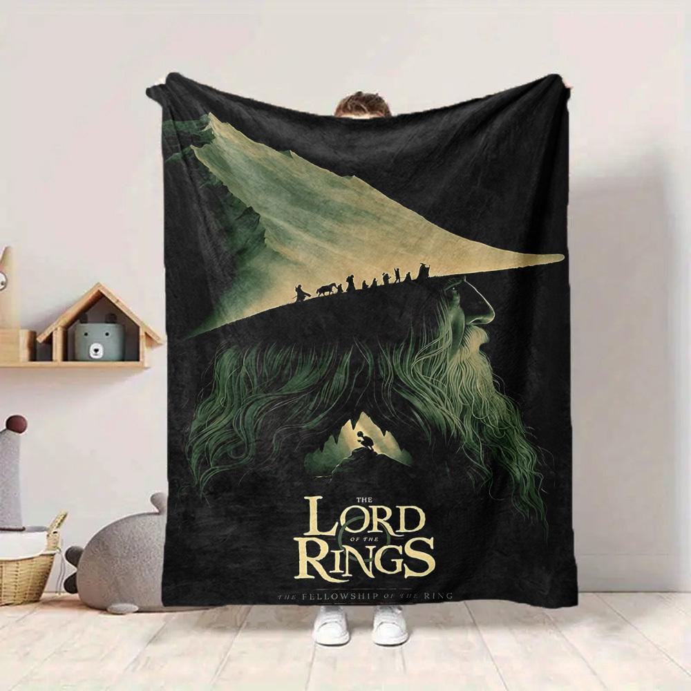 1pc The Lord of the Rings Blanket Lightweight Flannel Throw For Sofa, Bed, Travel, Camping, Livingroom, Office, Couch, Chair, And Bed