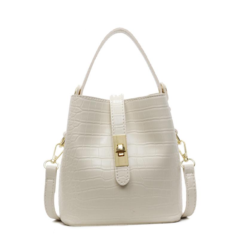 Stone Pattern Bucket Bag Commuter New Fashion Casual Simple Shoulder Crossbody Portable Bucket Bag Women