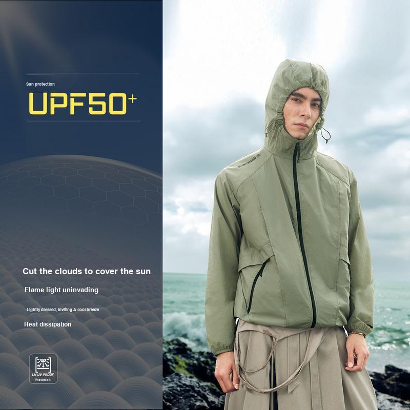 Li-Ning Outdoor CF Water-Resistant Comfortable UPF50+ Sun Protection Jacket Men jackets Lobster-Green AFDW215-4