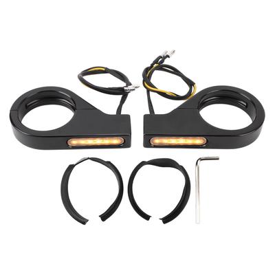 1 Pair Motorcycle LED Turn Signal Stylish Amber Blinker Lamp for CB1000R Shadow XL700V Silver Wing DC12V Black Housing