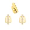 Hot Selling Halloween Hip Hop Grillz: Real Gold Plated Copper, Punk Zircon Paved, Big Gold Tooth Jewelry.