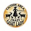 Rustic Metal Sign Goat Wall Art Round Tin Plaque for Home Office Farmhouse Decor 2D Flat Printed Iron Plate