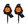 Halloween Party Accessory Solar Pumpkin Garden Stake Light, Waterproof Resin LED Jack O Lantern Lantern, Spooky Yard Lighting for Outdoor