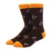 1 Pair Men's Fun Hip Hop Skateboard Beer Happy Art Print Mid Socks, EU38-46
