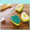 Long Handle Kitchen Cleaning Sponge Brush With Detergent Dispenser For Dishwashing