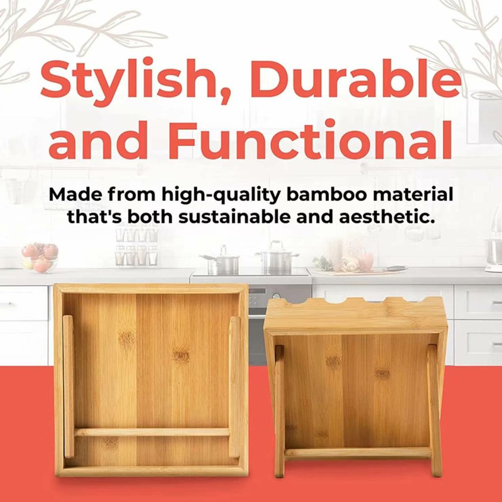 Bamboo Wood 12 Compartment Spice Rack Organizer For Kitchen Multi-Tier Storage Shelf With Jars