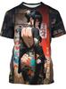 Pánské Anime Samurai Dívka 3D Tištěné Tričko Módní Street Trend Kulatý Výstřih Oblečení Japonský Korejský Styl Krátký Rukáv Vrcholy