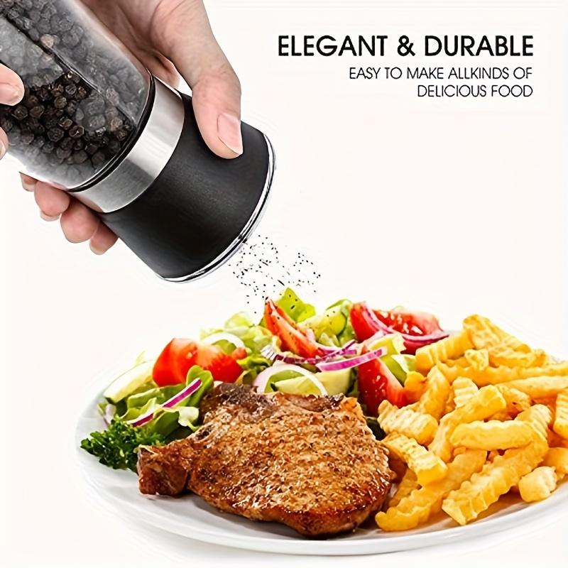 High End Manual Pepper Grinder Bottle, Portable Stainless Steel Spice Grinder, Suitable for Home Barbecue and Outdoor Cooking