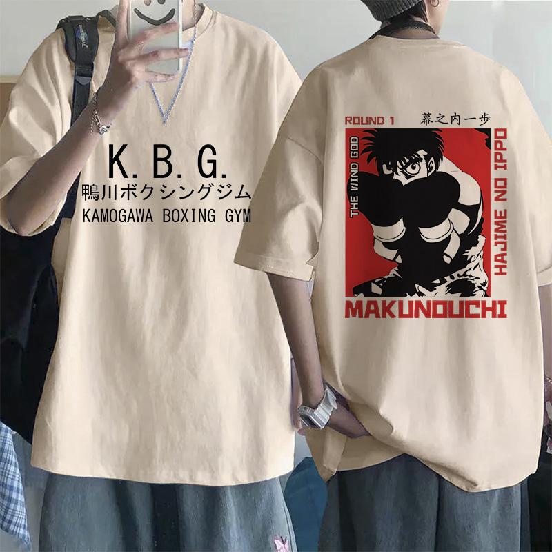 Hajime No Ippo Hip Hop Size TShirt Anime Harajuku Tee Tops Men Women Makunouchi Takamura T-Shirt KGB Y2k Manga Tshirt Clothes