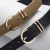 Boutique Pu Women'S Textured Belt, Trendy Bare Body Pin Buckle Decorative Jeans Belt